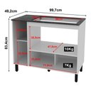 Ver imagem 4 de Balcão Cozinha Cooktop 5 Bocas e Forno/micro-ondas 99,7cm Multimóveis Cr20500 Branco/mármore