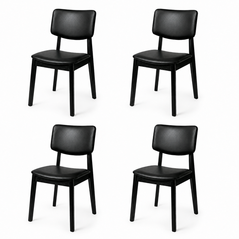 Kit 4 Cadeiras de Jantar Madeira Maciça Manuela Estofada Premium Ergonomica Confortável Di Franco