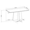 Ver imagem 3 de Mesa de Jantar 6 Lugares Retangular com Vidro Aires Mel e Grafite