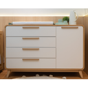 Ver imagem 3 de Cômoda Infantil para Quarto de Bebê 4 Gavetas e 1 Porta Linha Evolutiva Quater Branco com Carvalho