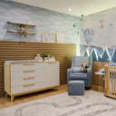 Ver imagem 2 de Cômoda Infantil para Quarto de Bebê 4 Gavetas e 1 Porta Linha Evolutiva Quater Branco com Carvalho