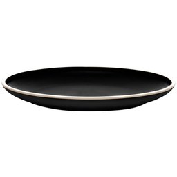 Jogo 6 Pratos de Sobremesa 21,5cm de Melamina Class Preto Raso Lanches Bolos Tortas Wolff - 3