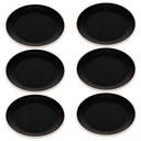 Ver imagem 1 de Jogo 6 Pratos de Sobremesa 21,5cm de Melamina Class Preto Raso Lanches Bolos Tortas Wolff