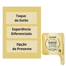 Kit 5 Tábua Hambúrguer Madeira Natural Pinus Estufado Marrom - 9