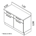 Ver imagem 4 de Balcão Exclusive em Aço 120cm para Cozinha Itatiaia com 2 Portas e 2 Gavetas:grafite/preto