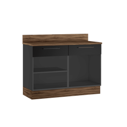 Balcão Exclusive em Aço 120cm para Cozinha Itatiaia com 2 Portas e 2 Gavetas:grafite/preto - 3