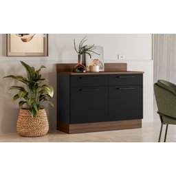 Balcão Exclusive em Aço 120cm para Cozinha Itatiaia com 2 Portas e 2 Gavetas:grafite/preto - 2