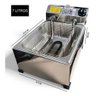 Fritadeira Elétrica a Óleo 7l Profissional + Escorredor:60/inox/110v - 13