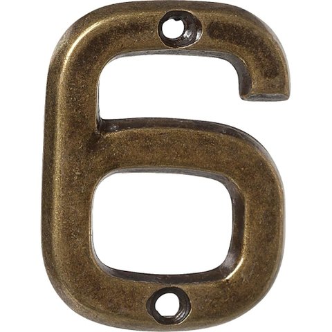 Número 6 Residencial Pequeno Para Apartamento Envelhecido