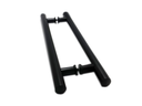 Ver imagem 6 de Kit ferragens para porta de vidro blindex pivotante + puxador tubular redondo 40x30cm - Preto