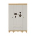 Ver imagem 6 de Guarda-roupa Infantil 122cm com Vidro 4 Portas e 2 Gavetas Suspiro Multimóveis Mp4458 Madeirado/off