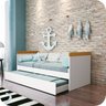 Cama Babá com Cama Auxiliar Nuth:branco/savana - 2