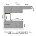 Ver imagem 3 de Cozinha Lux com Armário e Balcão 6 Portas 3 Gavetas Branco