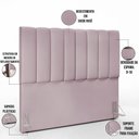 Ver imagem 6 de Kit Cabeceira Cama Box Casal 140cm com Calçadeira Recamier Baú Dália W01 Suede Rosê - Lyam