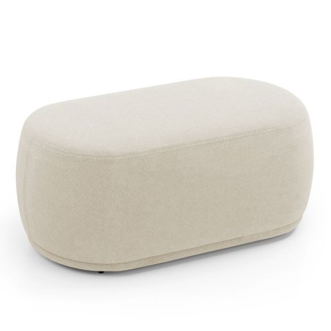 Puff Decorativo Orgânico Living Molly 02 Lugares Bouclê Bege - Desk Design