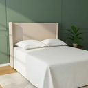 Ver imagem 3 de Cabeceira Estofada com Encaixe Perfeito em Sua Cama de Casal 140x120cm na Cor Cru Tecido em Linho