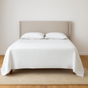 Ver imagem 1 de Cabeceira Estofada com Encaixe Perfeito em Sua Cama de Casal 140x120cm na Cor Cru Tecido em Linho