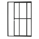 Ver imagem 1 de Porta Sacada de Aluminio Preto 2 Folhas Linha 25 com Fechadura 2,10x1,20
