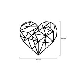 Escultura de Parede Decorativo Amor Coração Mdf 6mm 60x54cm - 3