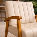 Ver imagem 2 de Kit 2 Poltronas Haley Moderna Decorativa Estofada Corino Sala Estar Quarto Escritório Recepção:bege