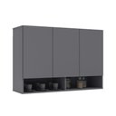 Ver imagem 2 de Armário para Quarto Milão Suspenso 3 Portas - Ej Móveis - Cinza