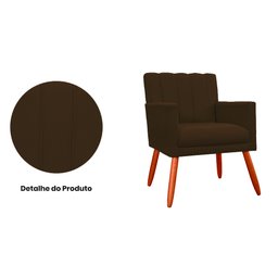 Poltrona Decorativa Cecília Suede Cores Variadas - DS Estofados - Marrom - 3