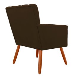 Poltrona Decorativa Cecília Suede Cores Variadas - DS Estofados - Marrom - 2