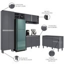 Ver imagem 3 de Cozinha Compacta Vanessa e Balcão Gabinete com Tampo Tatiane 120cm Cinza - Ajl Móveis