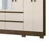 Guarda Roupa Casal Belém 8 Portas e 4 Gavetas com Espelho Castanho Wood/off White - Pr Móveis - 4
