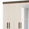 Guarda Roupa Casal Belém 8 Portas e 4 Gavetas com Espelho Castanho Wood/off White - Pr Móveis - 3