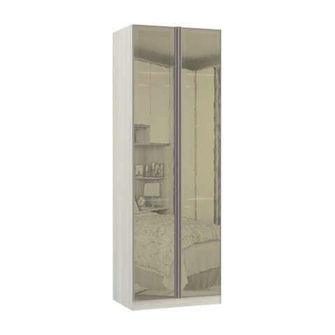 Guarda-roupa 2 Portas com Vidro Reflecta 80cm Prime Plus Luciane