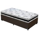 Ver imagem 1 de Cama Base Box Solteiro Super Confort Suede Marrom + Colchão Solteiro Super Confort D33 24x88x188