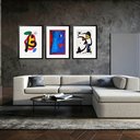 Ver imagem 1 de Kit 3 Quadros Grandes Miró Collection 60x48cm:moldura Preta