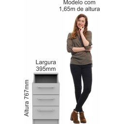 Mesa de Cabeceira 3 Gavetas 1 Nicho Elegance  - 5