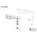 Ver imagem 4 de Armário Cozinha Modulada Compacta com Vidros 302cm 3 Peças Veneza Multimóveis Mp2299