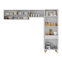 Ver imagem 5 de Armário Cozinha Modulada Compacta com Vidros 302cm 3 Peças Veneza Multimóveis Mp2299