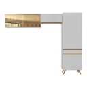 Ver mais imagens de Armário Cozinha Modulada Compacta com Vidros 302cm 3 Peças Veneza Multimóveis Mp2299