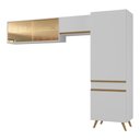 Ver imagem 2 de Armário Cozinha Modulada Compacta com Vidros 302cm 3 Peças Veneza Multimóveis Mp2299