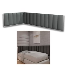 Cabeceira Estofada para Cama de Solteiro em L - 15 Módulos - 3