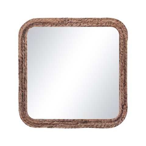 Espelho Decorativo Corda Bananeira 70x70cm Quadrado