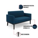 Ver imagem 3 de Sofá 2 Lugares Namoradeira Madeira Preto Marisa Bouclê Azul D03 - D’Rossi