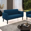Ver imagem 1 de Sofá 2 Lugares Namoradeira Madeira Preto Marisa Bouclê Azul D03 - D’Rossi