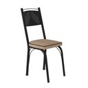 Ver imagem 3 de Conjunto Mesa de Jantar Tubular 151 Malva 6 Lugares Tampo Vidro Temperado Preto Assento Rattan Combo