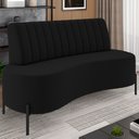 Ver imagem 2 de Sofá 2 Lugares 135cm Pés Aço Preto Tamar K04 Veludo Preto - Mpozenato