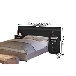 Cabeceira Ágata Casal Expansível Preto – VJ Móveis - 3