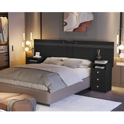 Cabeceira Ágata Casal Expansível Preto – VJ Móveis - 2