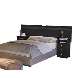 Cabeceira Ágata Casal Expansível Preto – VJ Móveis - 1