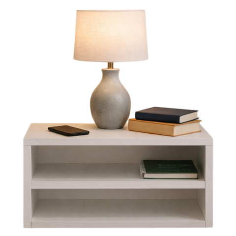 Mesa Lateral Suspensa Quarto Mesinha Apoio Cama Moderna - Branco