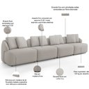 Ver imagem 3 de Sofá 4 Lugares para Sala de Estar Living 308cm Arlo F04 Linho Cru - Lyam Decor