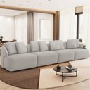Ver imagem 1 de Sofá 4 Lugares para Sala de Estar Living 308cm Arlo F04 Linho Cru - Lyam Decor
